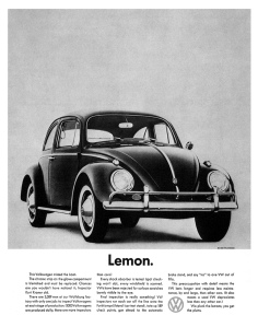 Mitico annuncio pubblicitario, Lemon si traduce in "scartato", più sotto scoprite perchè