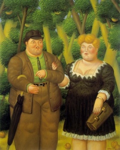 L'amore condiviso secondo Botero, qui molto "in linea" con l'assunto amare=prendere peso